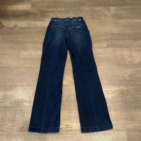 White House Black Market Dark Blue Flare Jean Size 4. Extra High-Rise. - Picture 3 of 4